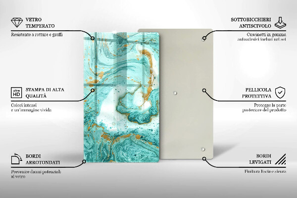 Zaščitna steklena plošča za štedilnik Modra abstrakcija