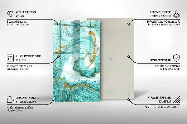 Zaščitna steklena plošča za štedilnik Modra abstrakcija