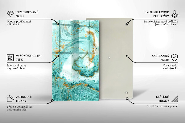 Zaščitna steklena plošča za štedilnik Modra abstrakcija