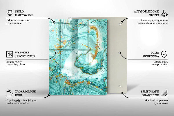 Zaščitna steklena plošča za štedilnik Modra abstrakcija