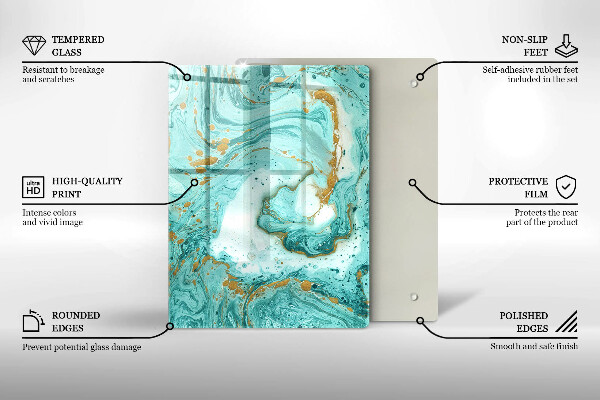 Zaščitna steklena plošča za štedilnik Modra abstrakcija