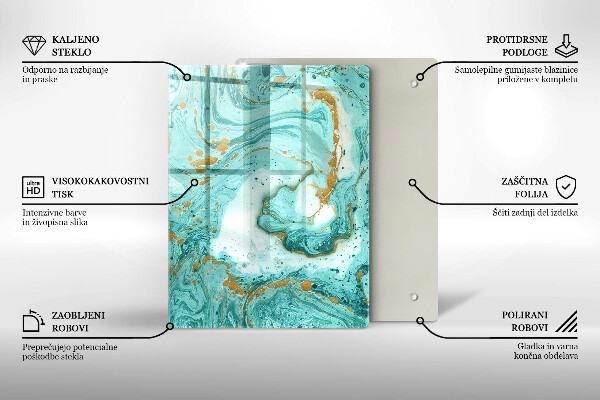 Zaščitna steklena plošča za štedilnik Modra abstrakcija
