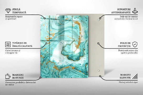 Zaščitna steklena plošča za štedilnik Modra abstrakcija