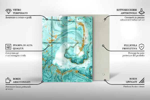 Zaščitna steklena plošča za štedilnik Modra abstrakcija