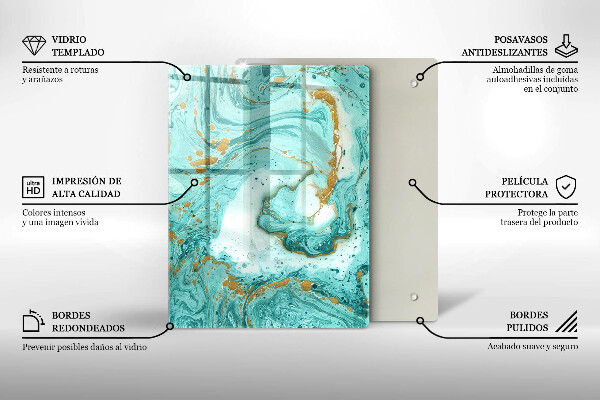 Zaščitna steklena plošča za štedilnik Modra abstrakcija