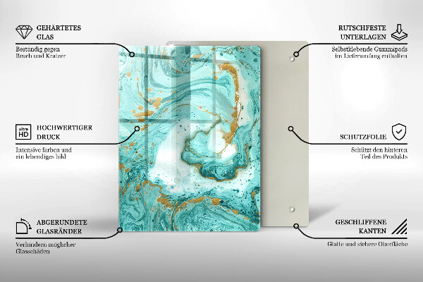 Zaščitna steklena plošča za štedilnik Modra abstrakcija