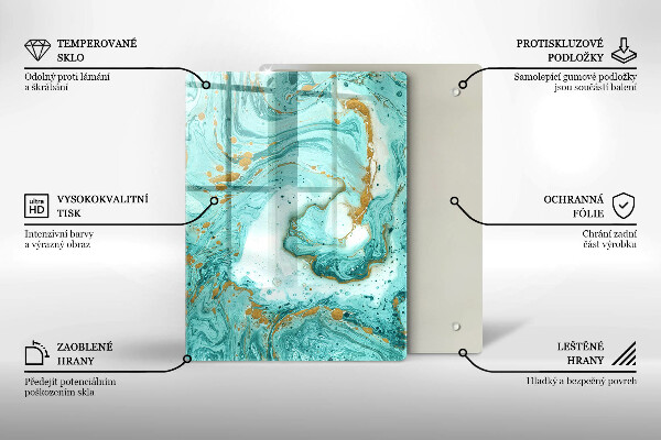 Zaščitna steklena plošča za štedilnik Modra abstrakcija