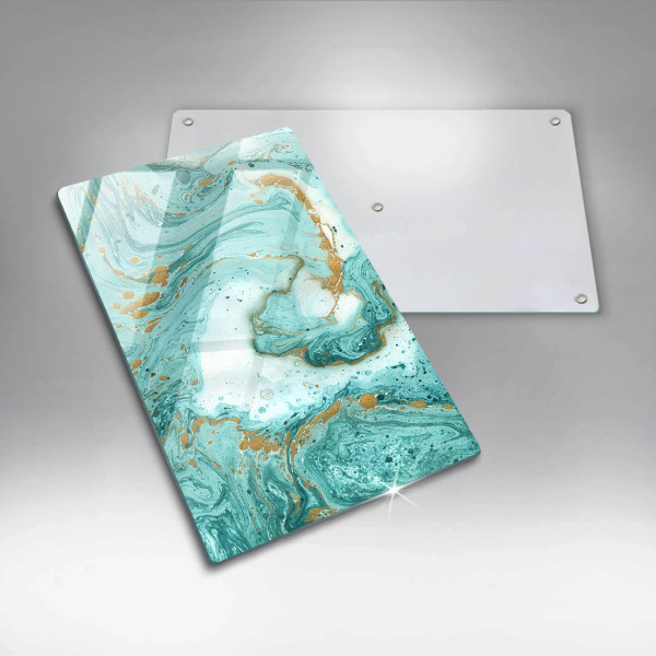 Zaščitna steklena plošča za štedilnik Modra abstrakcija