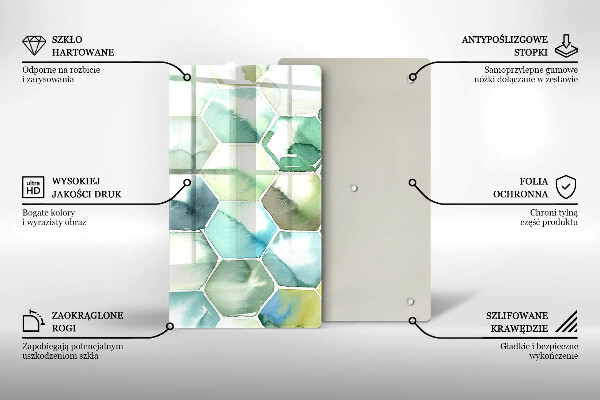Zaščitna plošča za štedilnik Akvarelni šesterokotniki