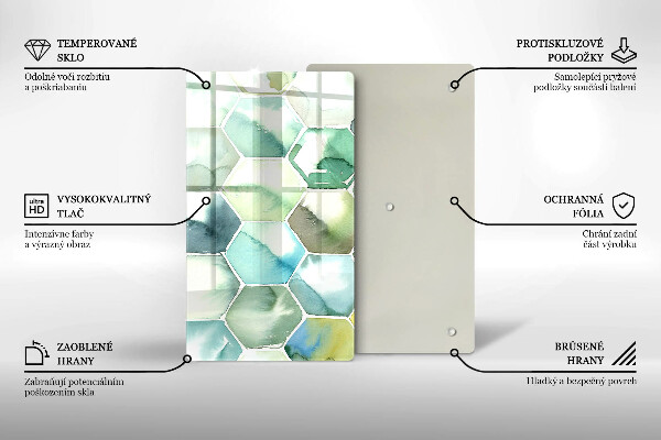 Zaščitna plošča za štedilnik Akvarelni šesterokotniki