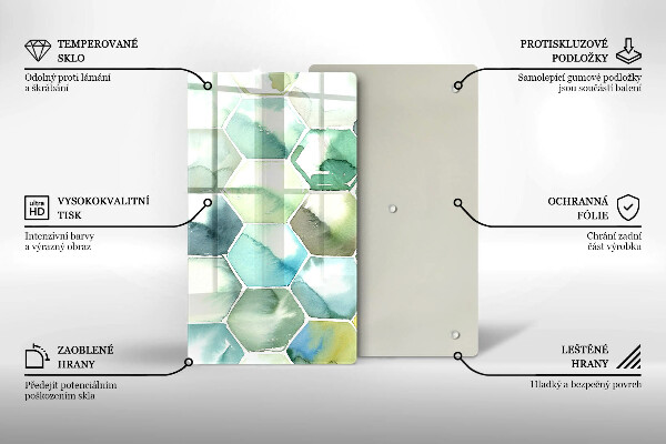 Zaščitna plošča za štedilnik Akvarelni šesterokotniki