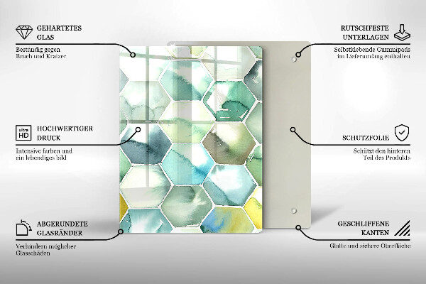 Zaščitna plošča za štedilnik Akvarelni šesterokotniki