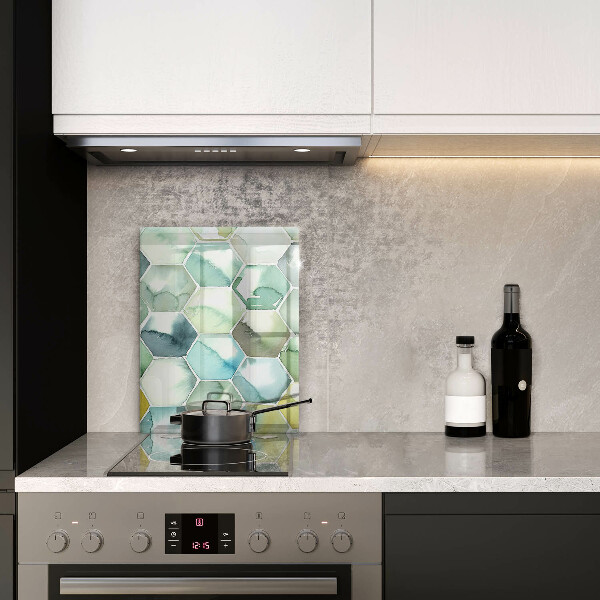 Zaščitna plošča za štedilnik Akvarelni šesterokotniki