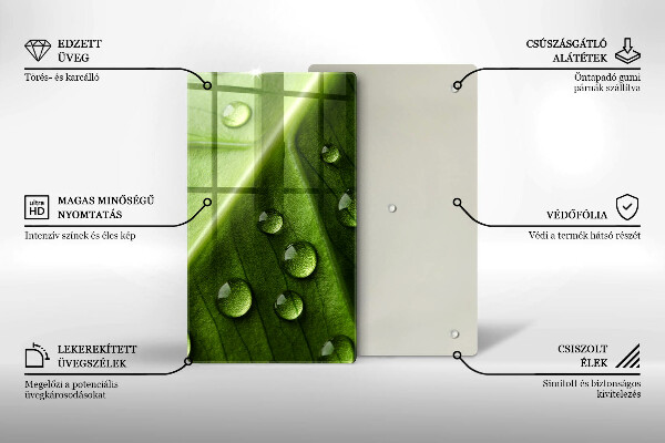 Zaščitna plošča za štedilnik Narava rosa in list