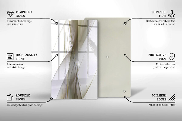 Zaščitna plošča za štedilnik Oblikovanje abstraktnih črt