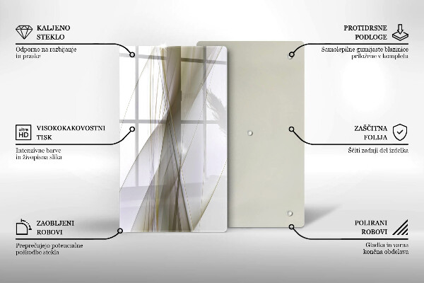 Zaščitna plošča za štedilnik Oblikovanje abstraktnih črt