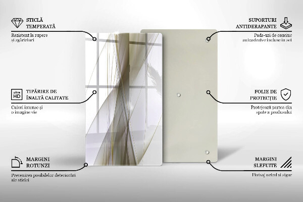 Zaščitna plošča za štedilnik Oblikovanje abstraktnih črt