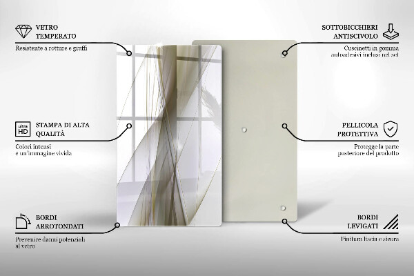 Zaščitna plošča za štedilnik Oblikovanje abstraktnih črt
