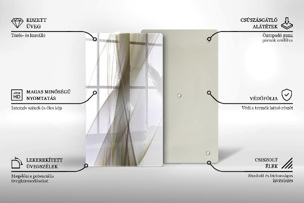 Zaščitna plošča za štedilnik Oblikovanje abstraktnih črt