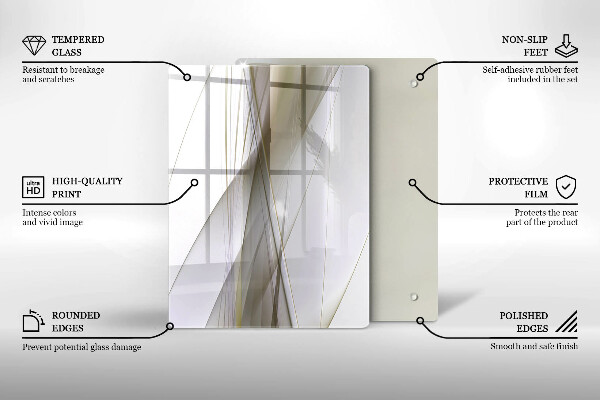 Zaščitna plošča za štedilnik Oblikovanje abstraktnih črt