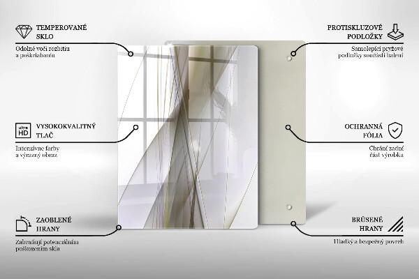Zaščitna plošča za štedilnik Oblikovanje abstraktnih črt