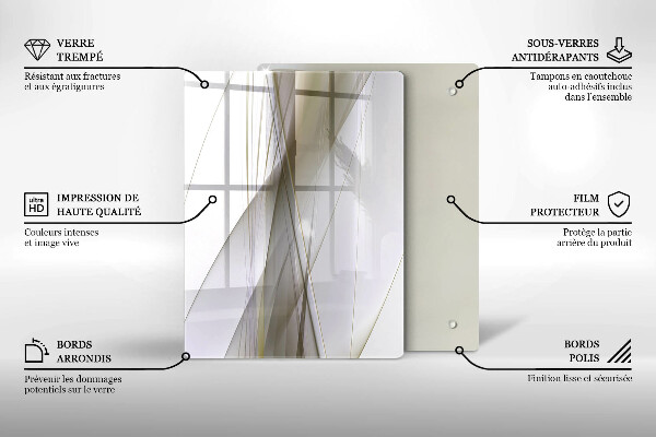 Zaščitna plošča za štedilnik Oblikovanje abstraktnih črt