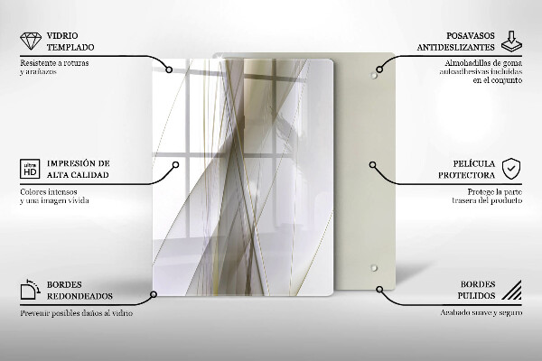 Zaščitna plošča za štedilnik Oblikovanje abstraktnih črt