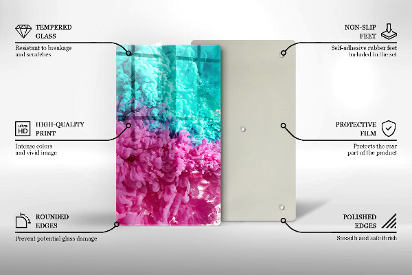 Zaščitna plošča za štedilnik Turkizno-roza dim