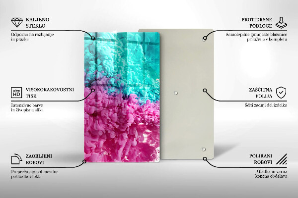 Zaščitna plošča za štedilnik Turkizno-roza dim