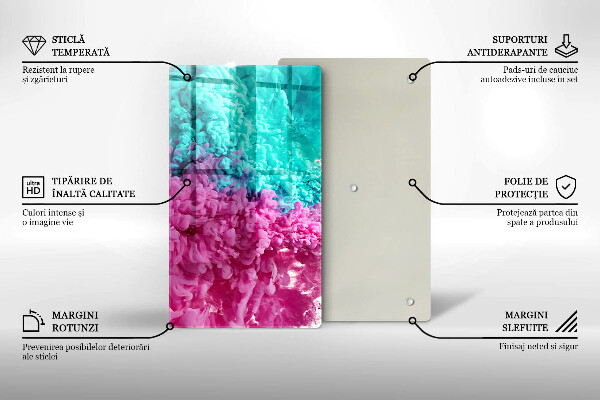 Zaščitna plošča za štedilnik Turkizno-roza dim