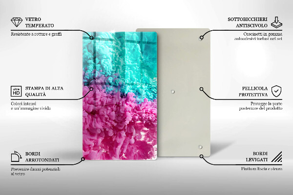 Zaščitna plošča za štedilnik Turkizno-roza dim