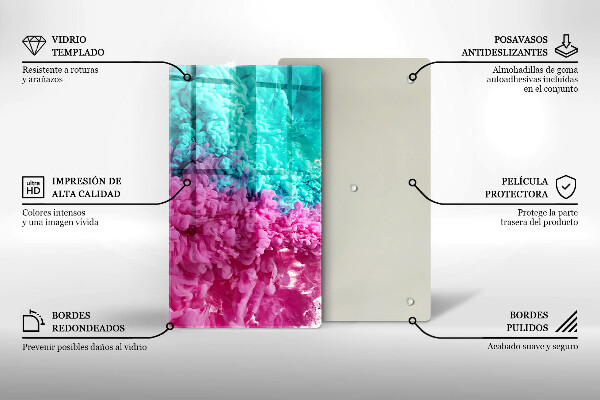 Zaščitna plošča za štedilnik Turkizno-roza dim