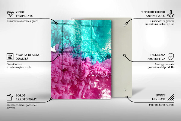 Zaščitna plošča za štedilnik Turkizno-roza dim
