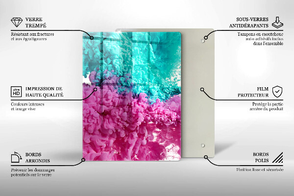 Zaščitna plošča za štedilnik Turkizno-roza dim