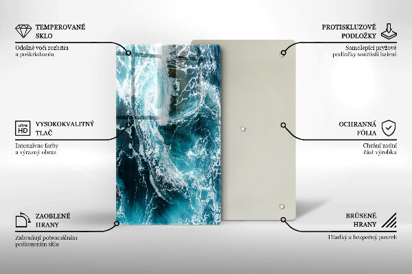 Zaščitna plošča za štedilnik Peneči se valovi vode