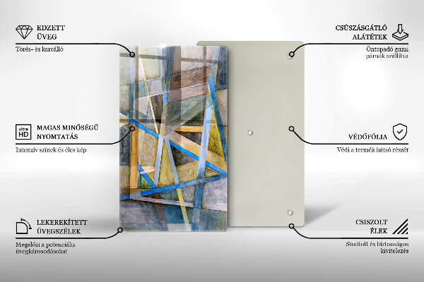 Zaščitna plošča za štedilnik Abstrakcija naslikanih črt
