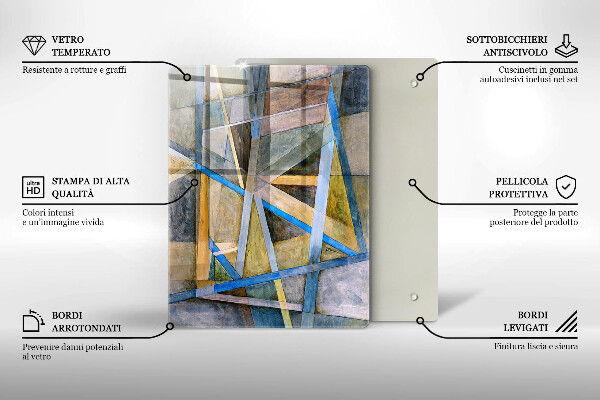 Zaščitna plošča za štedilnik Abstrakcija naslikanih črt