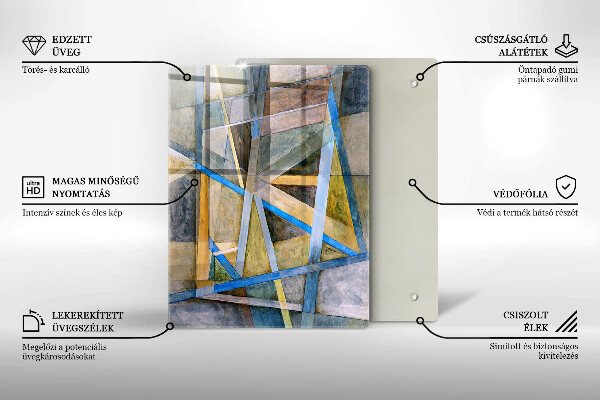 Zaščitna plošča za štedilnik Abstrakcija naslikanih črt
