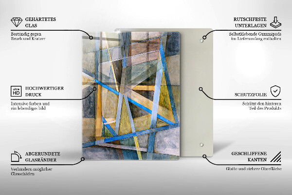 Zaščitna plošča za štedilnik Abstrakcija naslikanih črt