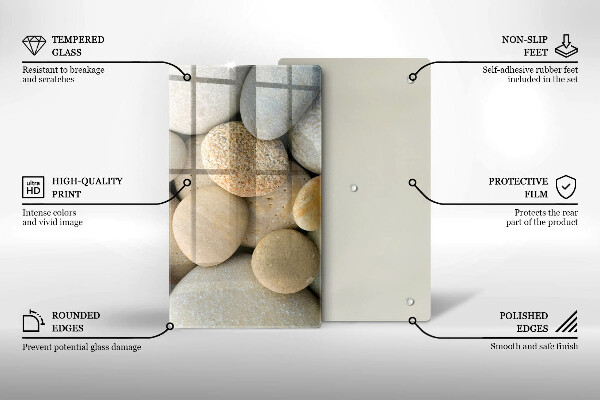 Zaščitna plošča za štedilnik Vzorec ovalnih kamnov