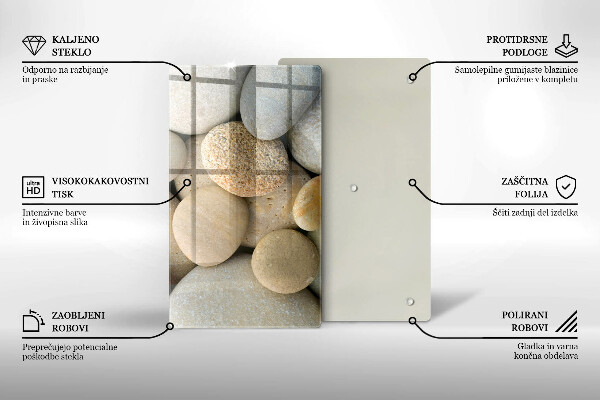 Zaščitna plošča za štedilnik Vzorec ovalnih kamnov