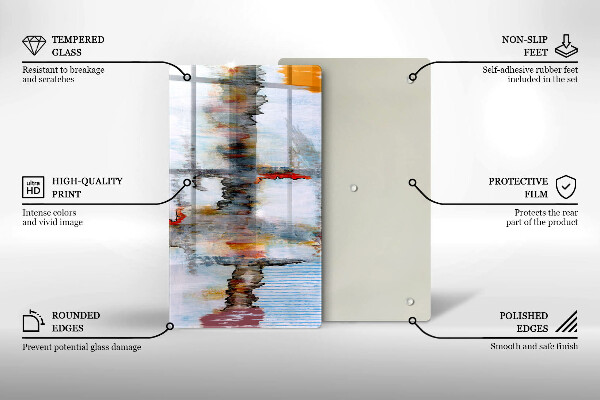 Zaščitna plošča za štedilnik Abstraktne barve