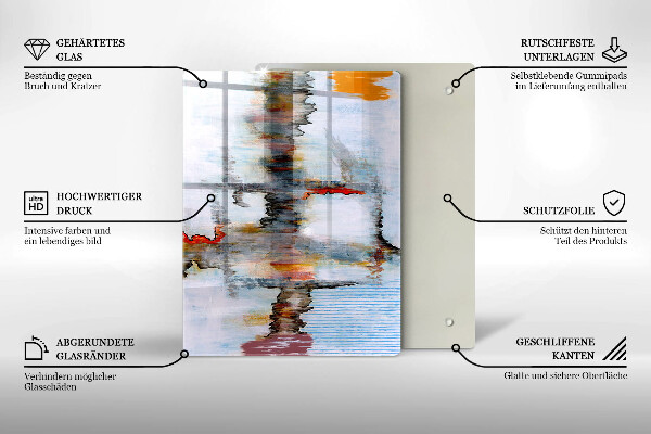 Zaščitna plošča za štedilnik Abstraktne barve