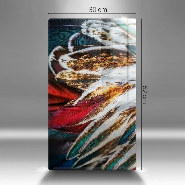 Zaščitna steklena plošča za štedilnik Boho ptičje perje