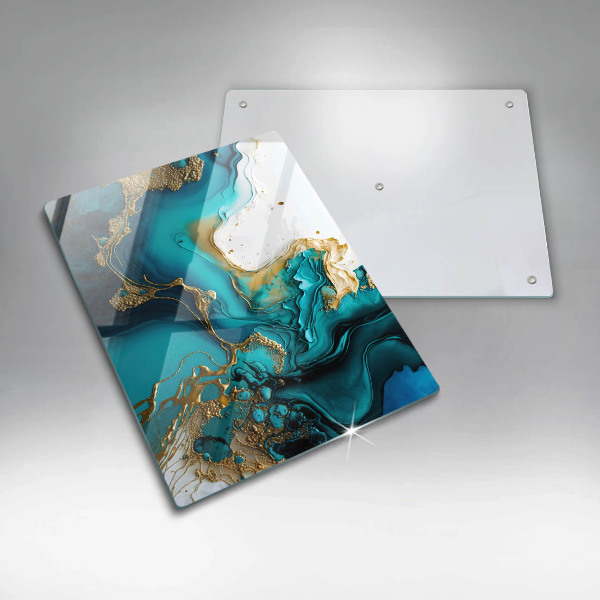 Zaščitna plošča za štedilnik Turkizna abstrakcija
