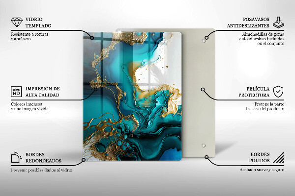 Zaščitna plošča za štedilnik Turkizna abstrakcija