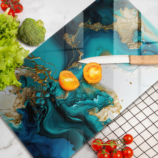 Zaščitna plošča za štedilnik Turkizna abstrakcija