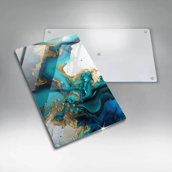 Zaščitna plošča za štedilnik Turkizna abstrakcija