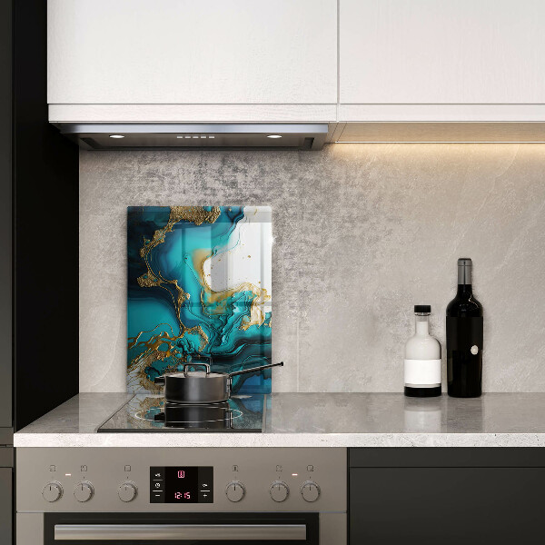 Zaščitna plošča za štedilnik Turkizna abstrakcija