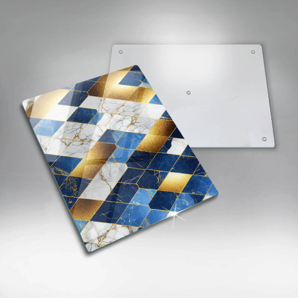 Zaščitna plošča za štedilnik Zlati marmorni rombi